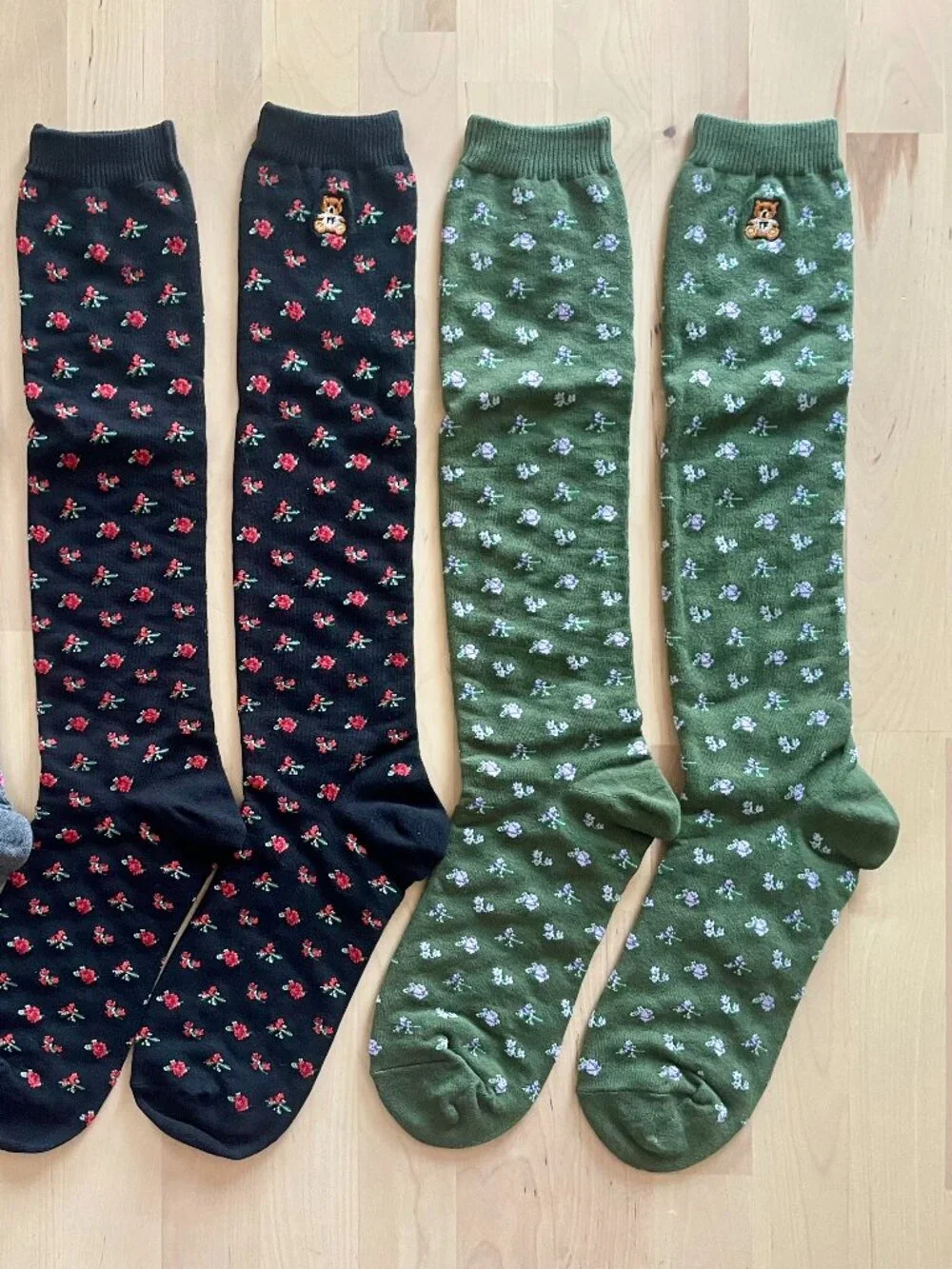 Teddy Fresh Women's 3-Pack Floral Knee High Socks One Size NEW